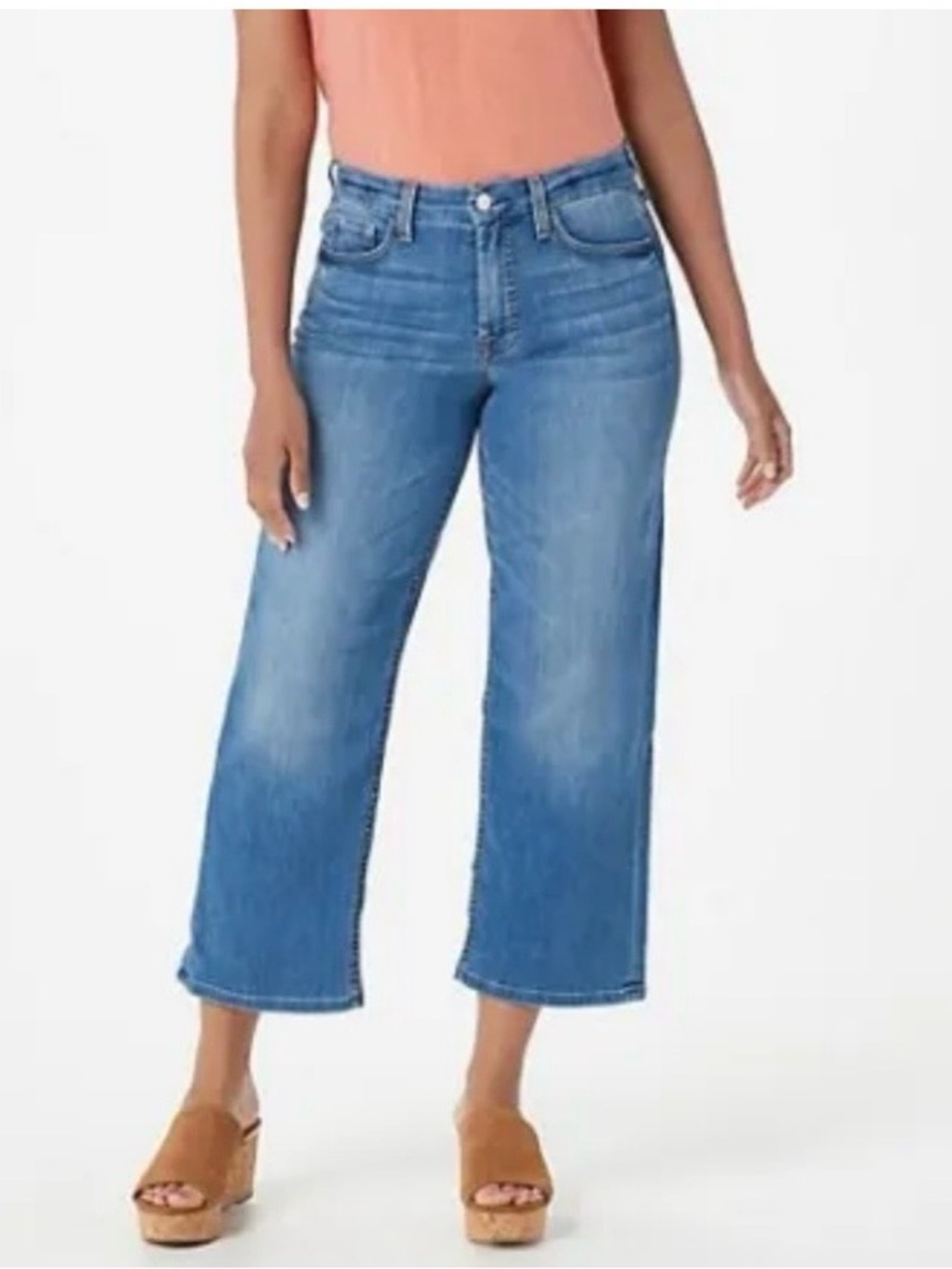 JEN7 Cropped Wide Leg Jeans Light Wash Size 2